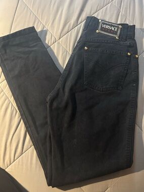 Authentic Vintage 90s Style Versace Sport Straight Black Jeans